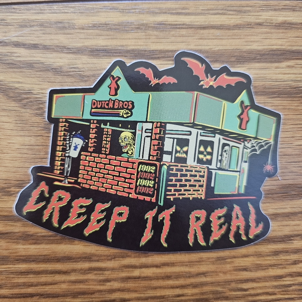 Dutch Bros Halloween Sticker with Vibrant Colors